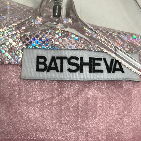 Batsheva Pink Holographic Iridescent Long Sleeved Top Size M - Picture 2 of 6
